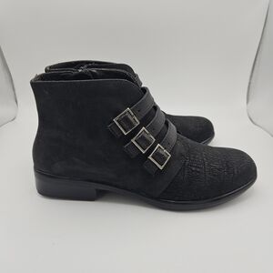 Naot black triple buckle Calima ankle boots size EU 38 or US 7 to 7.5